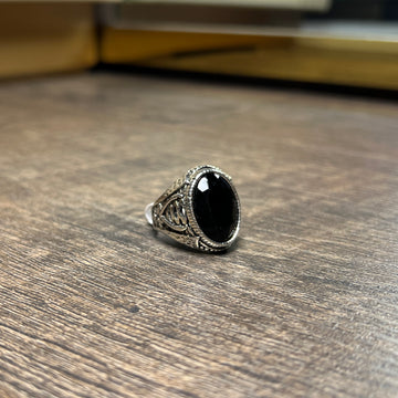 Ebony Crest Men’s Ring