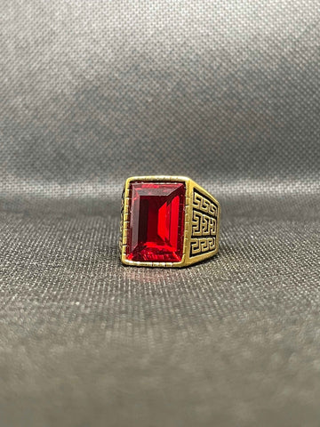 Ruby Stone (یاقوت) Crimson Majesty Men's Ring | Lifetime Colour Warranty