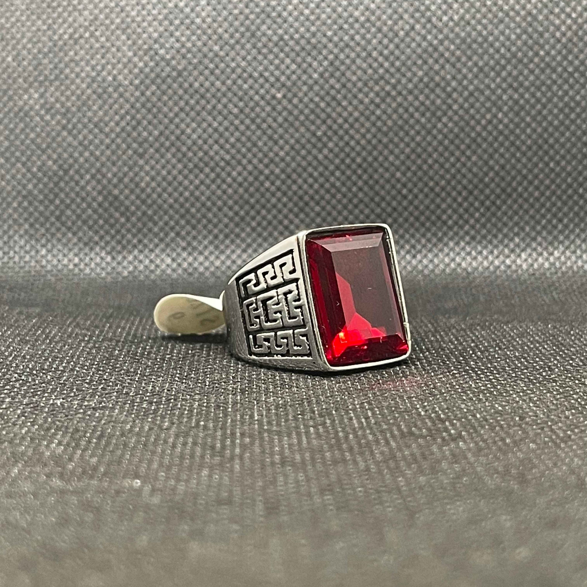 Ruby Stone (یاقوت) Maze Men's Ring | Lifetime Colour Warranty