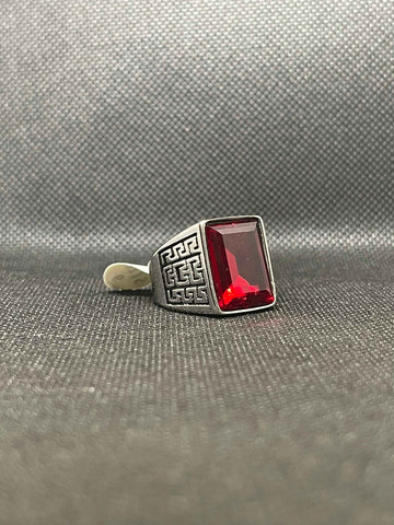 Ruby Stone (یاقوت) Maze Men's Ring | Lifetime Colour Warranty