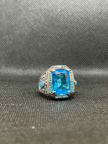 Turquoise Blue Majesty Men's Ring