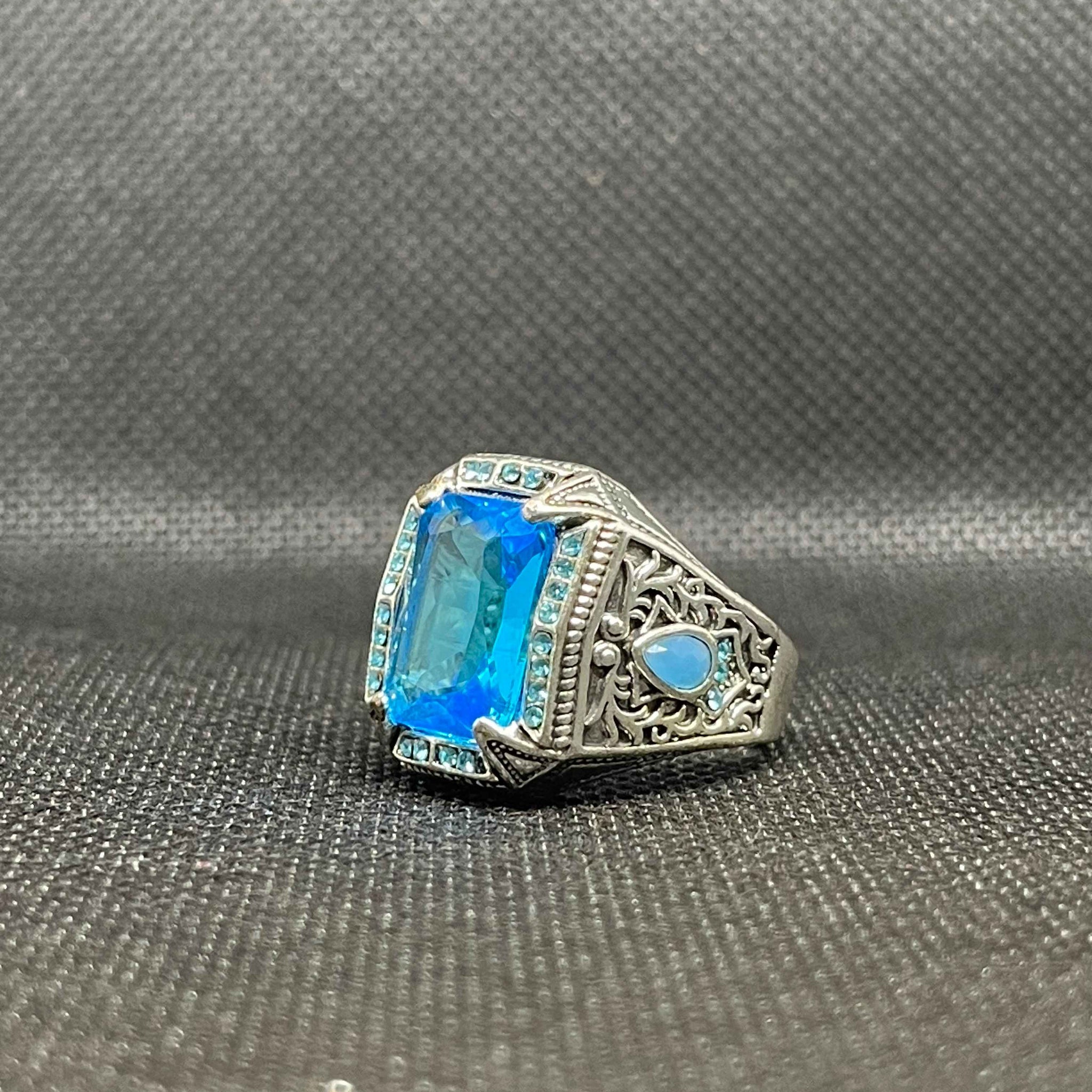 Turquoise Blue Majesty Men's Ring