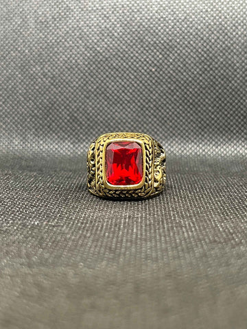 Crimson Radiance Ruby Stone (یاقوت) Men's Ring | Lifetime Colour Warranty