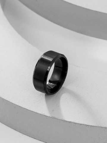 Black Titanium Band Ring