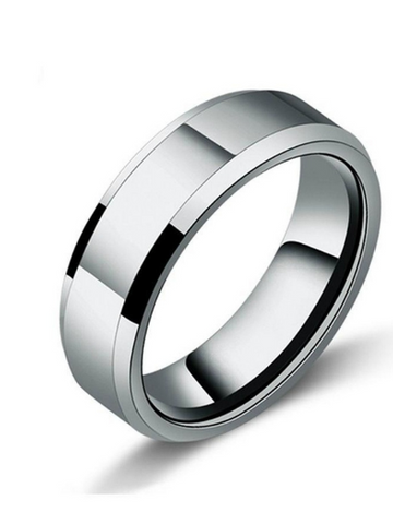 Silver Titanium Band Ring