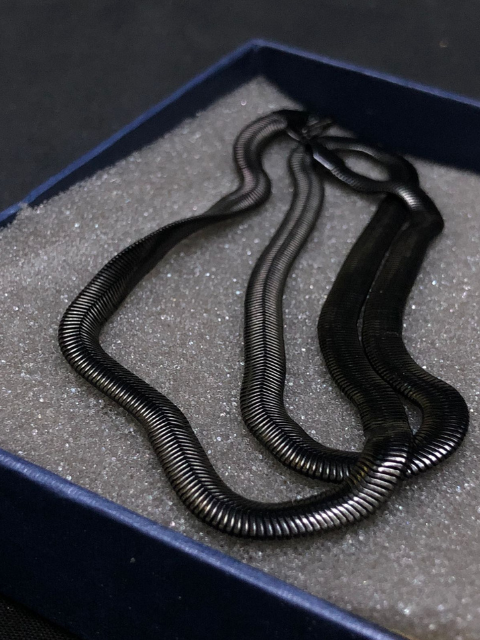 Black Herringbone Chain 5mm 22" Lifetime Warranty | 314L stainless steel