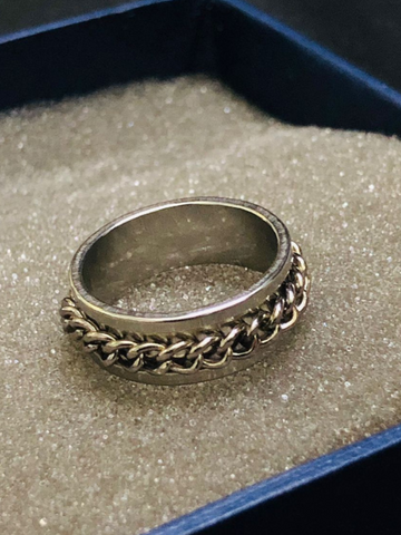 Silver Spinning Chain Ring