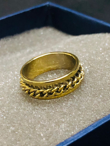 Gold Spinning Chain Ring