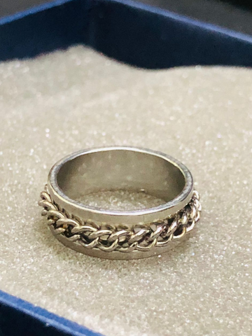 Silver Spinning Chain Ring