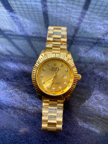 R*LEX DATEJUST PRESIDENT ROSE DIAL MEN'S WATCH